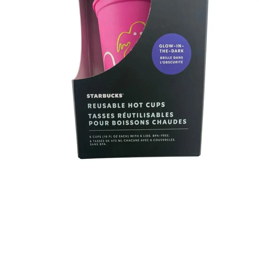 Starbucks Halloween 2023 Reusable Plastic Hot Cup Lid Glow Dark 6 / 16 Oz
